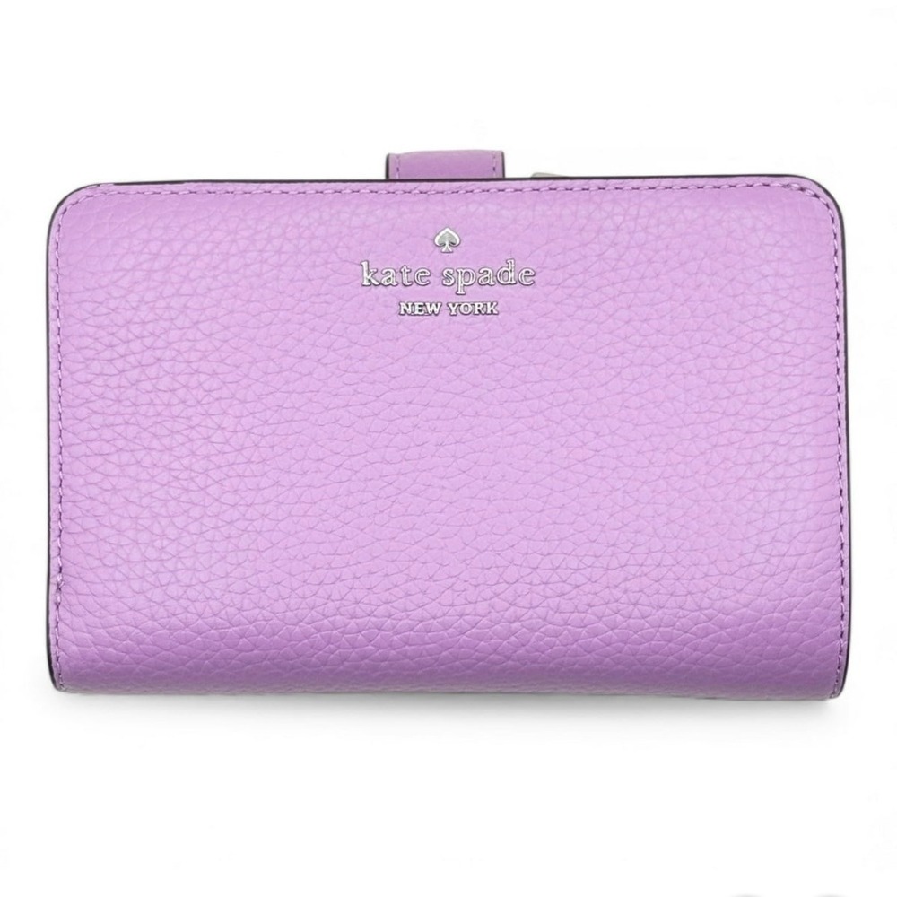 Kate Spade Lena Medium Compact Bifold Wallet Wisteria Purple Leather KH787